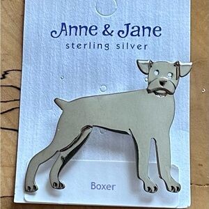 NEW Boxer Pin in sterling silver by Anne and Jane